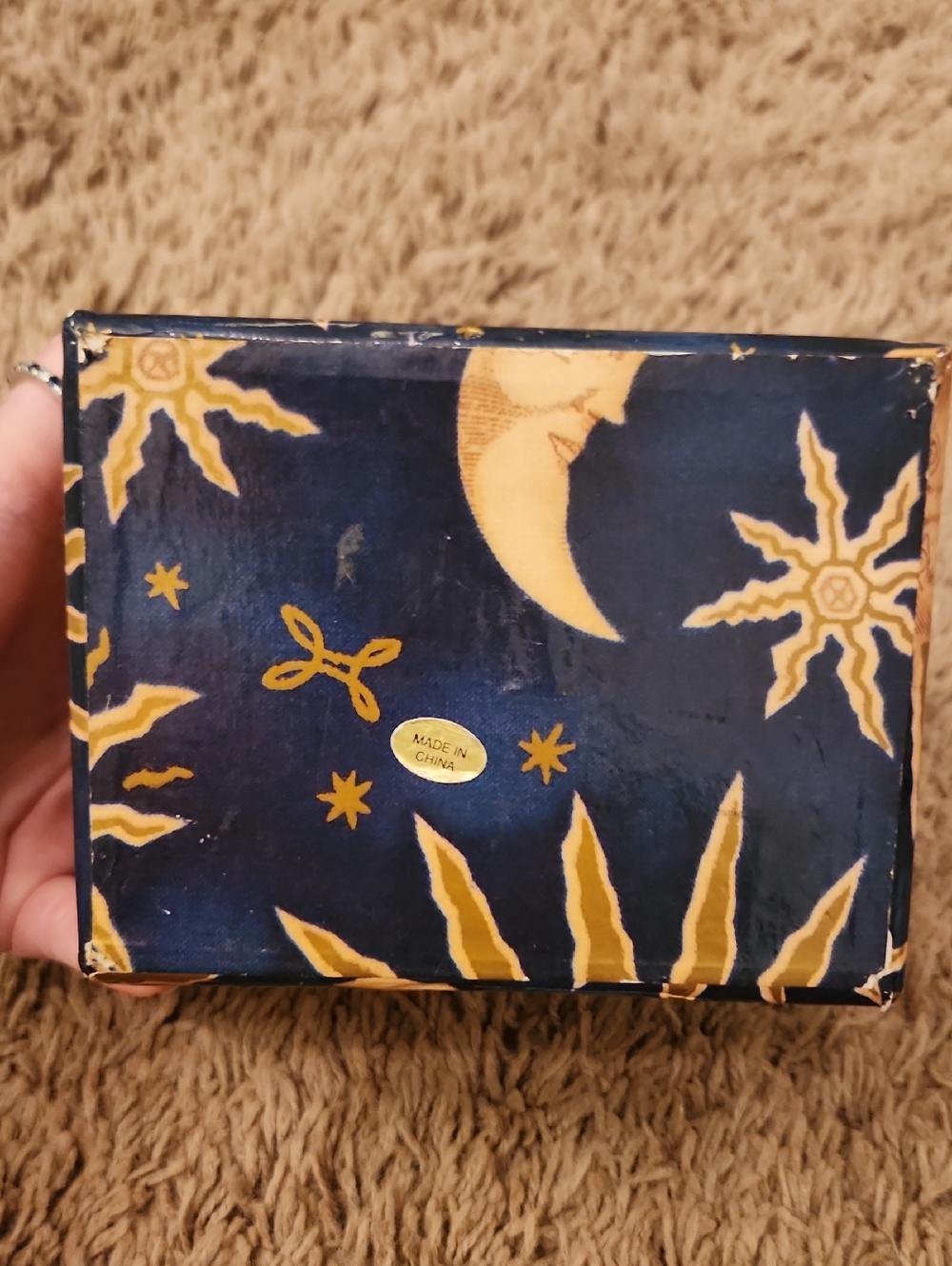 Vintage 90s Celestial Sun & Moon Treasure Box/Jewelry Trunk - Whimsical Decor - Picture 6 of 8